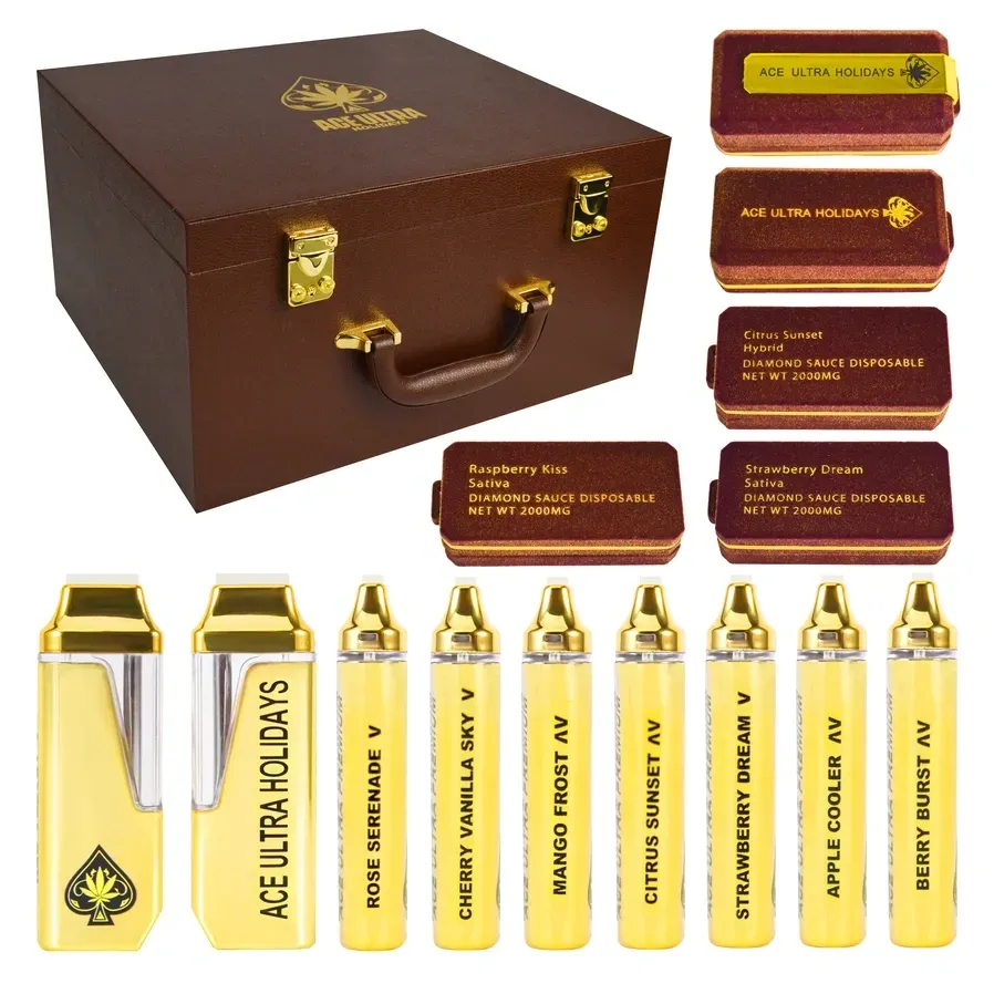 Eagrán Saoire Folamh Ace Ultra Premium 2g Vape Indiúscartha Óir