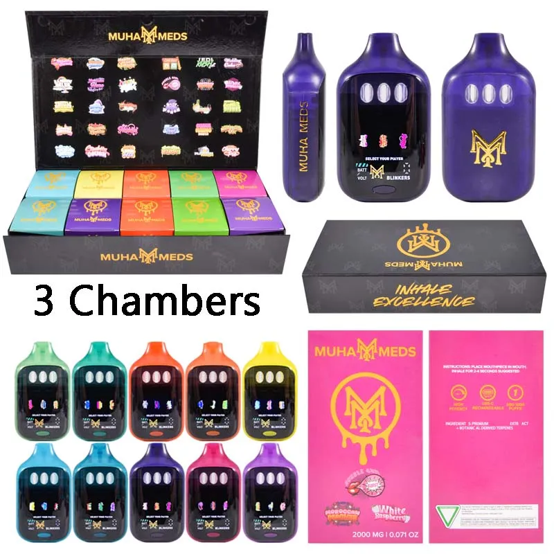 Folamh Muha Meds Uile in A hAon 3 Seomraí 2g Vape Indiúscartha
