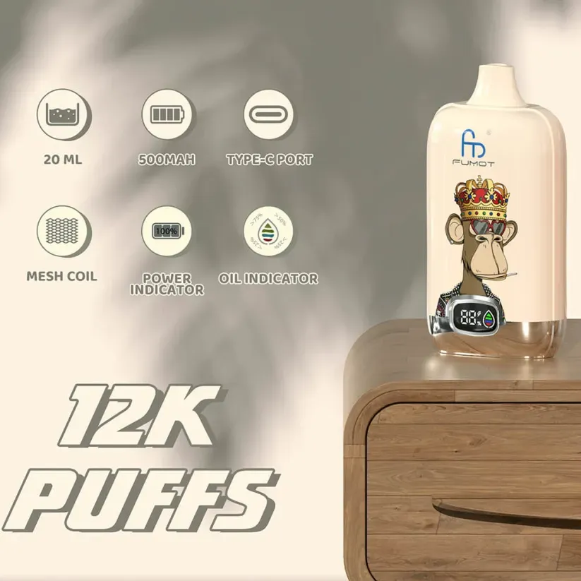 Bosca Digiteach Fumot 12000 Puff Indiúscartha Vape